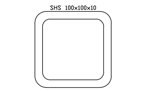 SHS 100x100x10 sembolünün önizlemesi, blok SEC_SHS100X10