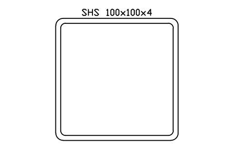 SHS 100x100x4 sembolünün önizlemesi, blok SEC_SHS100X4