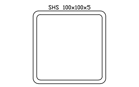 SHS 100x100x5 sembolünün önizlemesi, blok SEC_SHS100X5