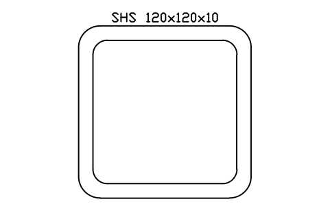 SHS 120x120x10 sembolünün önizlemesi, blok SEC_SHS120X10