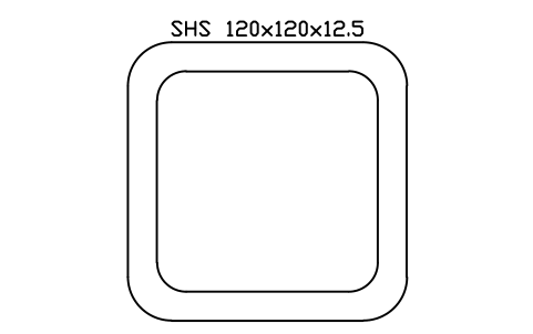 SHS 120x120x12.5 sembolünün önizlemesi, blok SEC_SHS120X12.5