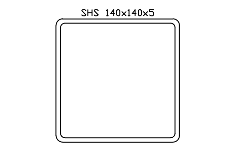 SHS 140x140x5 sembolünün önizlemesi, blok SEC_SHS140X5