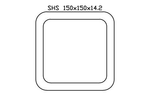 SHS 150x150x14.2 sembolünün önizlemesi, blok SEC_SHS150X14.2