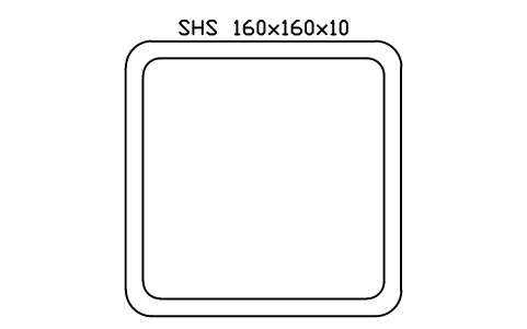 SHS 160x160x10 sembolünün önizlemesi, blok SEC_SHS160X10