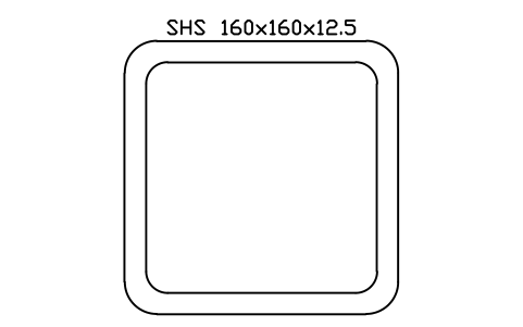 SHS 160x160x12.5 sembolünün önizlemesi, blok SEC_SHS160X12.5