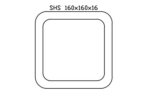 SHS 160x160x16 sembolünün önizlemesi, blok SEC_SHS160X16