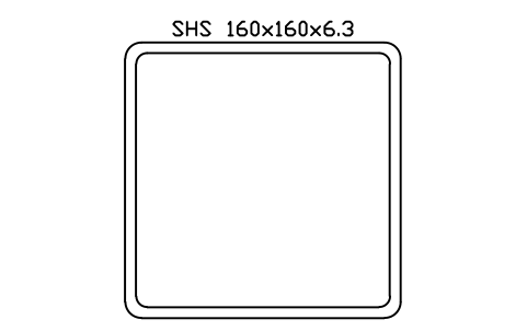 SHS 160x160x6.3 sembolünün önizlemesi, blok SEC_SHS160X6.3