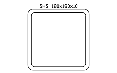 SHS 180x180x10 sembolünün önizlemesi, blok SEC_SHS180X10