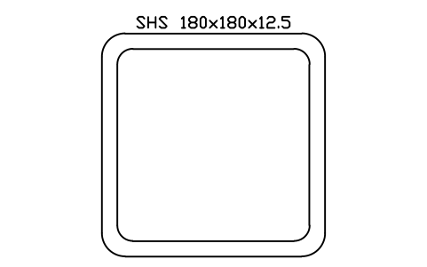 SHS 180x180x12.5 sembolünün önizlemesi, blok SEC_SHS180X12.5