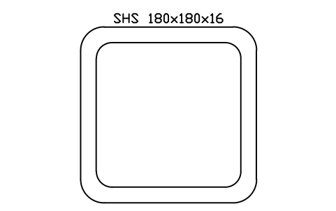 SHS 180x180x16 sembolünün önizlemesi, blok SEC_SHS180X16