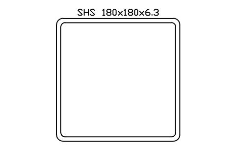 SHS 180x180x6.3 sembolünün önizlemesi, blok SEC_SHS180X6.3