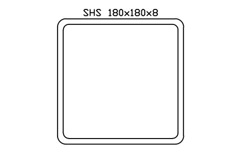 SHS 180x180x8 sembolünün önizlemesi, blok SEC_SHS180X8