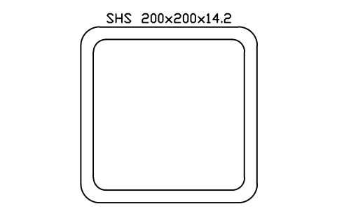 SHS 200x200x14.2 sembolünün önizlemesi, blok SEC_SHS200X14.2