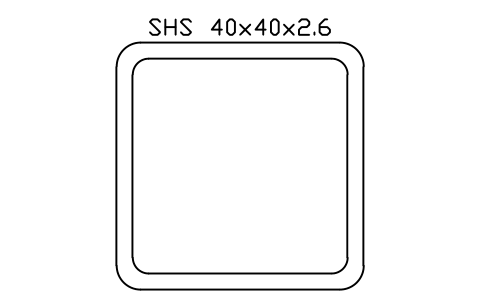 SHS 40x40x2.6 sembolünün önizlemesi, blok SEC_SHS40X2.6