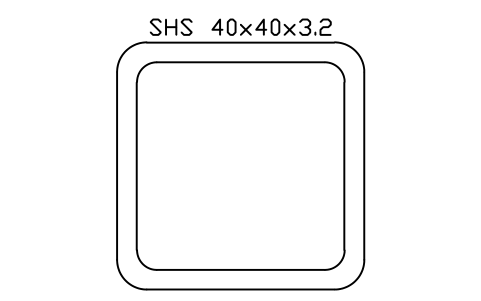 SHS 40x40x3.2 sembolünün önizlemesi, blok SEC_SHS40X3.2