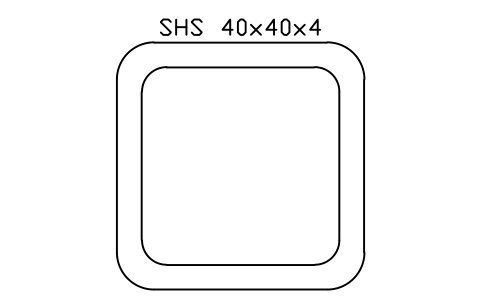 SHS 40x40x4 sembolünün önizlemesi, blok SEC_SHS40X4