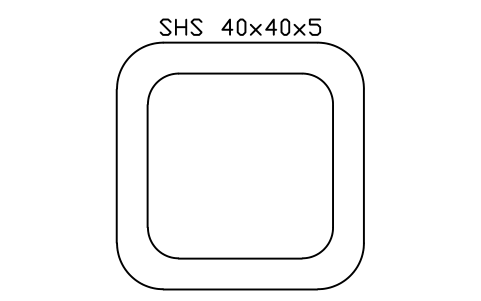 SHS 40x40x5 sembolünün önizlemesi, blok SEC_SHS40X5