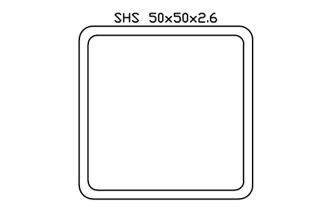 SHS 50x50x2.6 sembolünün önizlemesi, blok SEC_SHS50X2.6