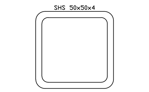 SHS 50x50x4 sembolünün önizlemesi, blok SEC_SHS50X4