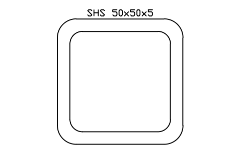 SHS 50x50x5 sembolünün önizlemesi, blok SEC_SHS50X5
