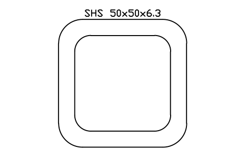 SHS 50x50x6.3 sembolünün önizlemesi, blok SEC_SHS50X6.3