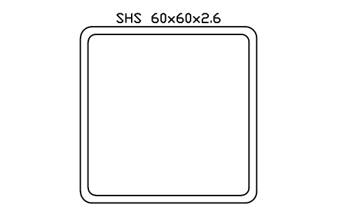 SHS 60x60x2.6 sembolünün önizlemesi, blok SEC_SHS60X2.6
