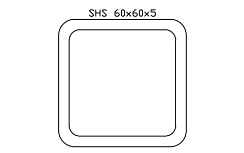 SHS 60x60x5 sembolünün önizlemesi, blok SEC_SHS60X5