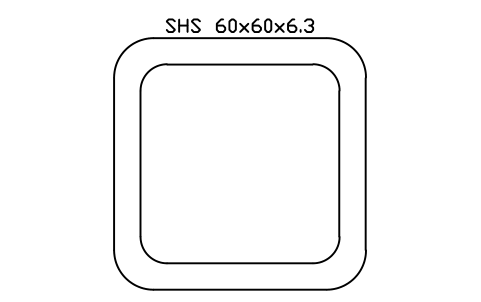 SHS 60x60x6.3 sembolünün önizlemesi, blok SEC_SHS60X6.3