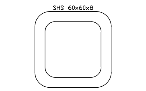 SHS 60x60x8 sembolünün önizlemesi, blok SEC_SHS60X8