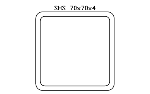 SHS 70x70x4 sembolünün önizlemesi, blok SEC_SHS70X4