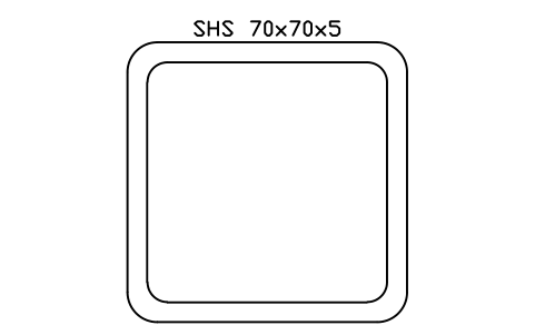 SHS 70x70x5 sembolünün önizlemesi, blok SEC_SHS70X5
