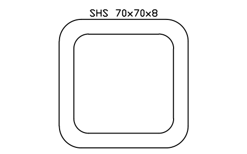 SHS 70x70x8 sembolünün önizlemesi, blok SEC_SHS70X8