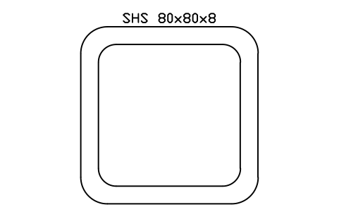 SHS 80x80x8 sembolünün önizlemesi, blok SEC_SHS80X8