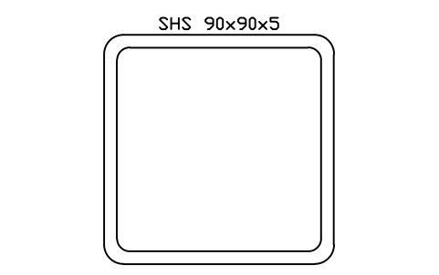 SHS 90x90x5 sembolünün önizlemesi, blok SEC_SHS90X5