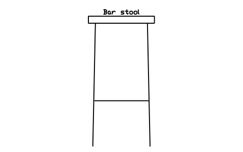 Bar stool, front elevation sembolünün önizlemesi, blok HOM_BARSTOOL_ELEV