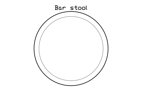 Bar stool, plan sembolünün önizlemesi, blok HOM_BARSTOOL_PLAN
