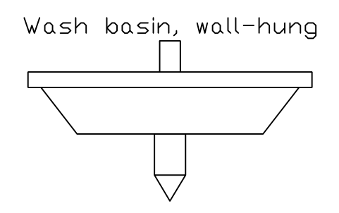 Wash basin, wall-hung, front elevation sembolünün önizlemesi, blok HOM_BASIN_HUNG_FRONT_ELEV