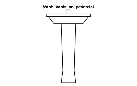 Wash basin on pedestal, front elevation sembolünün önizlemesi, blok HOM_BASIN_PEDESTAL_FRONT_ELEV