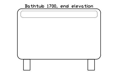 Bathtub 1700, end elevation sembolünün önizlemesi, blok HOM_BATH_END_ELEV