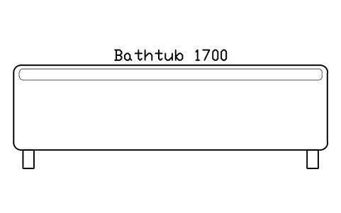 Bathtub 1700, front elevation sembolünün önizlemesi, blok HOM_BATH_FRONT_ELEV