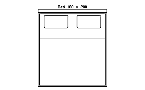 Bed 180 x 200 mattress, Europe, plan sembolünün önizlemesi, blok HOM_BED_EU_180X200_PLAN