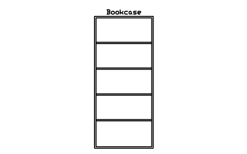 Bookcase, front elevation sembolünün önizlemesi, blok HOM_BOOKCASE_ELEV
