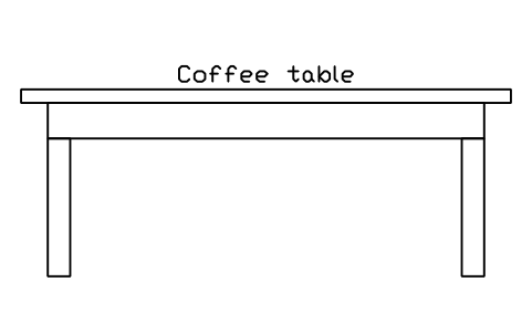 Coffee table, front elevation sembolünün önizlemesi, blok HOM_COFFEETABLE_ELEV