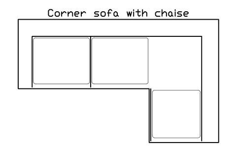 Corner sofa with chaise, plan sembolünün önizlemesi, blok HOM_CORNERSOFA_PLAN