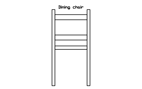 Dining chair, front elevation sembolünün önizlemesi, blok HOM_DININGCHAIR_ELEV