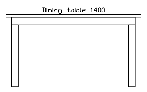Dining table 1400, front elevation sembolünün önizlemesi, blok HOM_DININGTABLE_1400_ELEV