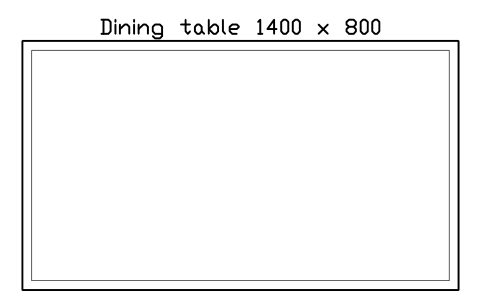 Dining table 1400 x 800, plan sembolünün önizlemesi, blok HOM_DININGTABLE_1400_PLAN