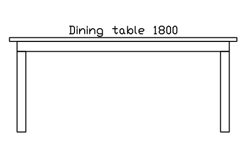 Dining table 1800, front elevation sembolünün önizlemesi, blok HOM_DININGTABLE_1800_ELEV