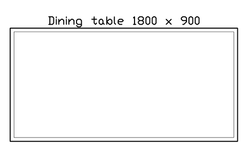Dining table 1800 x 900, plan sembolünün önizlemesi, blok HOM_DININGTABLE_1800_PLAN