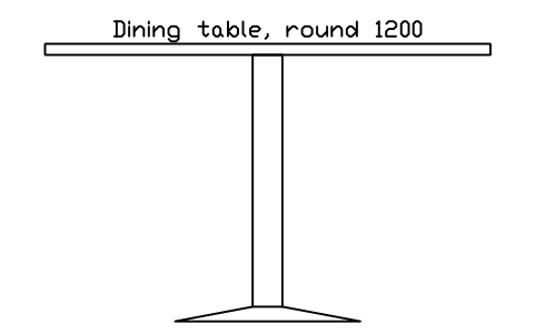 Dining table, round 1200, front elevation sembolünün önizlemesi, blok HOM_DININGTABLE_ROUND_1200_ELEV